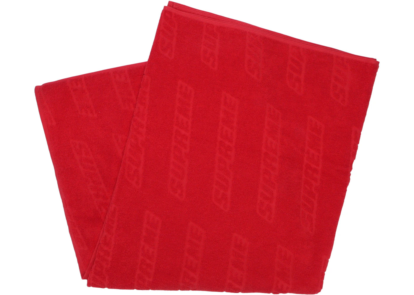 Supreme Debossed Logo Beach Towel Red