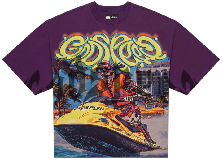Godspeed Wave Runner T-shirt Purple Wash