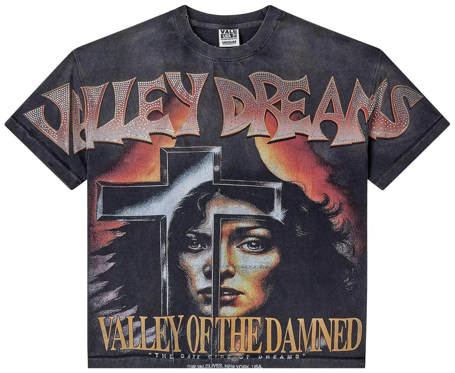 Vale Forever Damned Bling Tee 'Washed/Black'