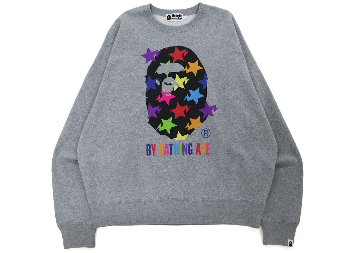 BAPE Sta Pattern By Bathing Ape Loose Fit Crewneck Grey