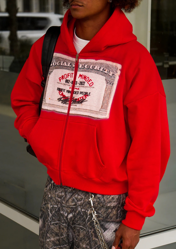 Profit Minded SSN Zip Up Red
